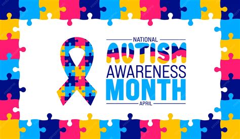 Premium Vector | April is National Autism Awareness Month background ...