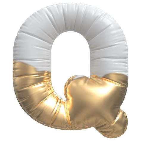 Gold bubble letter Q font 3d render 36305545 PNG