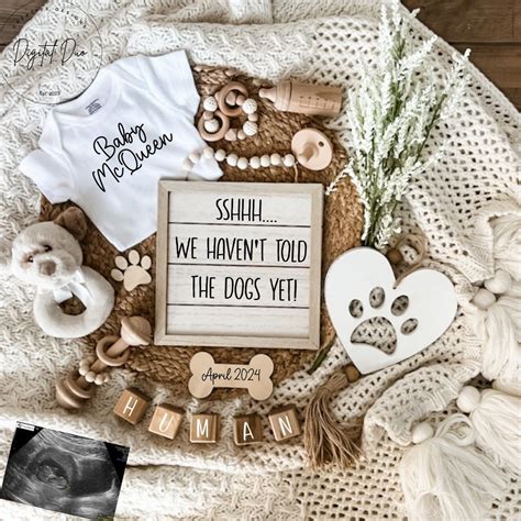 Dog Pregnancy Announcement: Twin Reveal (digital Download) - Etsy | Fun ...