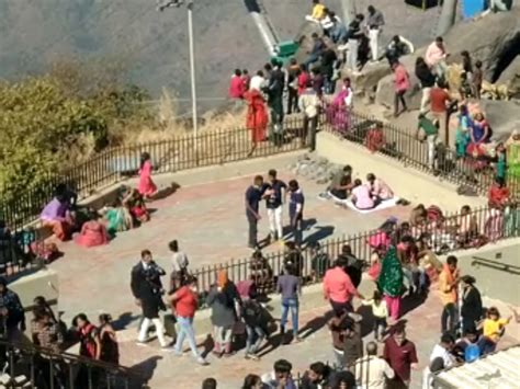 Celebration of Navratri festival at Ambaji temple at Girnar ...
