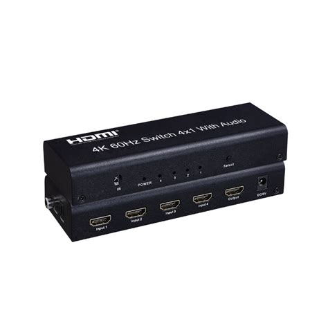 4 in 1 Out 4K HDMI Switcher with optical fiber and coaxial out ...