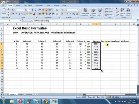 Basic Formulas of MS Excel 的图像结果