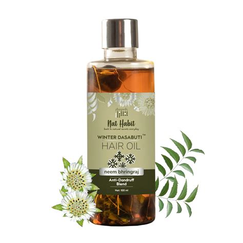 Buy Nat Habit Neem Bhringraj Winter Hair Oil For Men & Women, Reduces ...