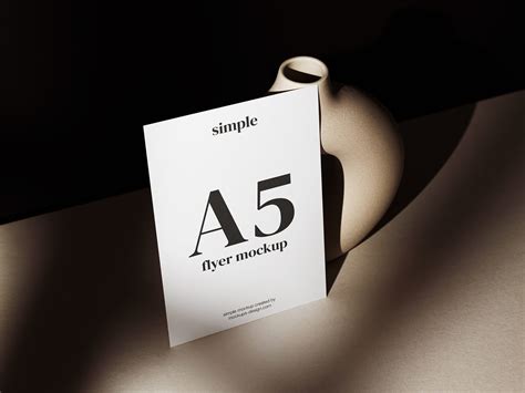 Dark Background A5 Flyer Mockup | Free PSD Templates