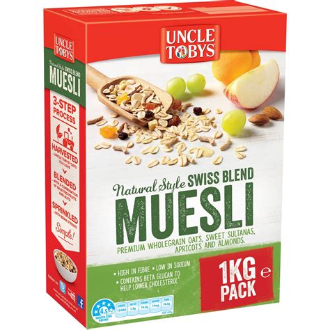 Uncle Tobys Natural Style Swiss Blend Muesli Breakfast Cereal 1kg ...