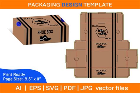 SHOE BOX PACKAGING DESIGN TEMPLATE Graphic by DesignConcept · Creative ...
