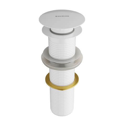 B Backline Ceramic Brass Full Threaded Pop Up Waste Coupling Glossy Wh