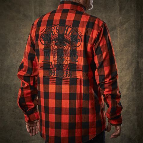 MOE'S HILLS BOBBER'S SHIRT FLANNEL - ORANGE/BLACK