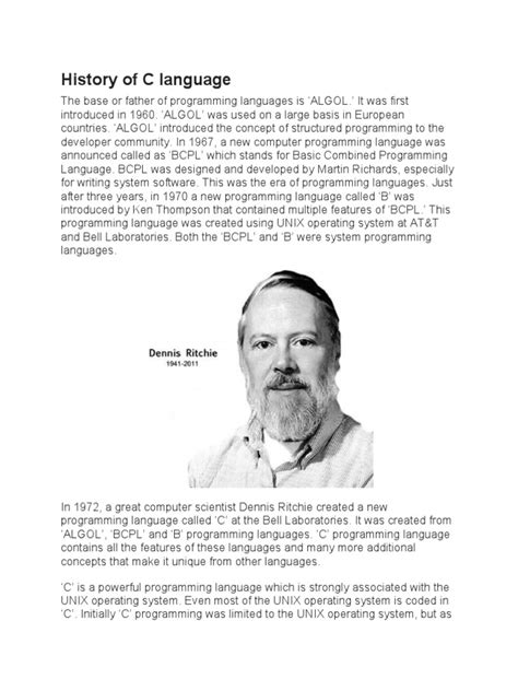 History of C Programming Language 的图像结果