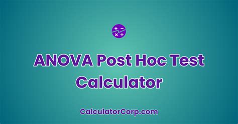 Image result for Post Hoc Test Examples