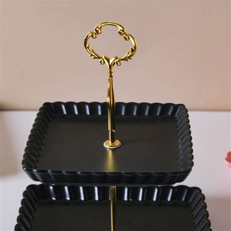 Black Berry Square 2-tier Cupcake Stand Online - Premium Cake Stand ...