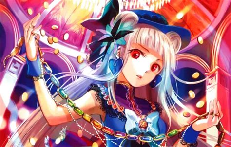 Wallpaper girl, hat, art, coins, jewelry, bow, fuji choko, kaku-san-sei ...