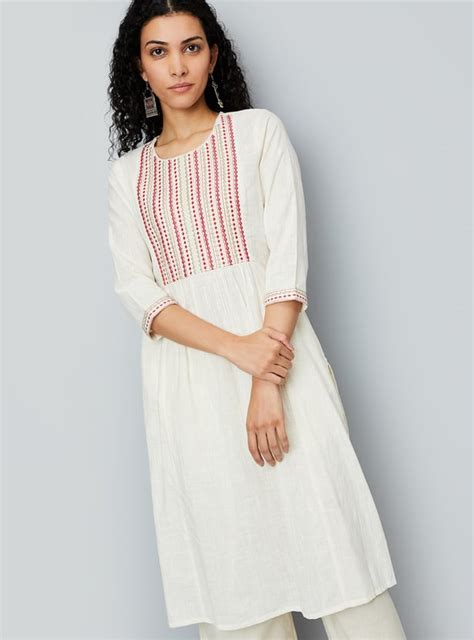 Buy Women Embroidered Yoke Straight Kurta Online at just Rs. 599.0 ...