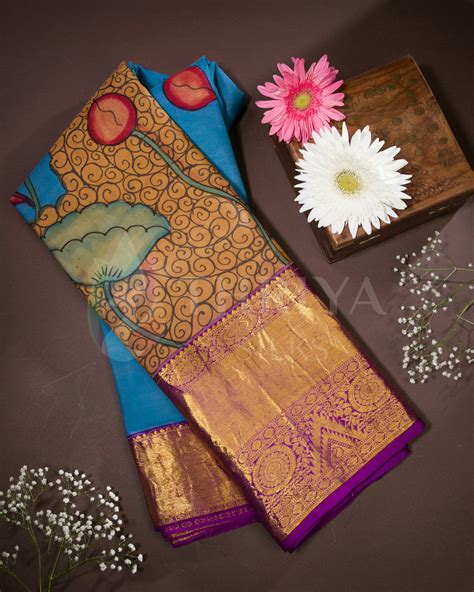 Best Kalamkari Kanchipuram Silk Sarees Online and Bangalore | Free ...