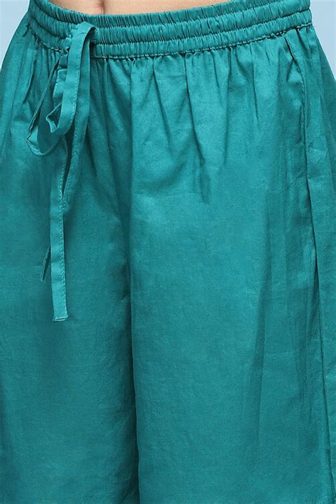 Green Polyester Gathered Printed 2 Piece Set at Biba India