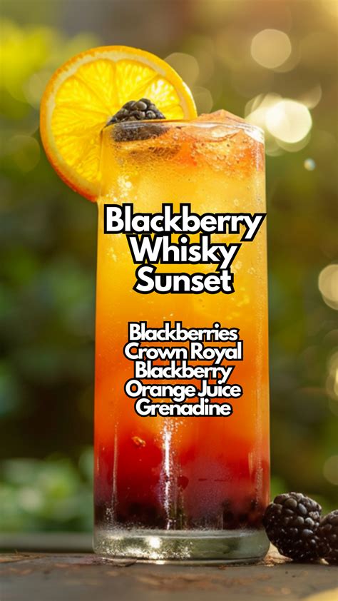Crown Royal Blackberry Whisky Sunset | Recipe | Cocktail drinks recipes ...