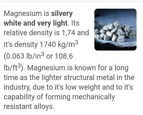what is the properties of magnesium - Brainly.in