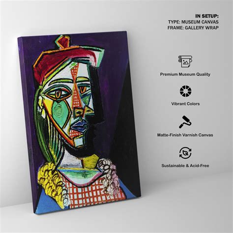 Femme au beret Painting & Wall Art Print by Pablo Picasso - Dessine Art