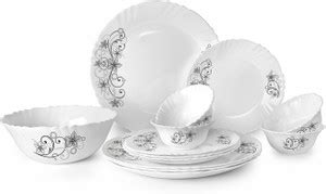 cello Pack of 13 Opalware Imperial Dinner Set 13 Pcs -Camber Black ...