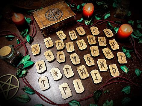 Aged Anglo-saxon Futhorc Runes Set With Box Paganism Pagan - Etsy