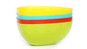 Buy NOBILEA Plastic Unbreakable Colorful Microwave Safe Cooking Mixing ...