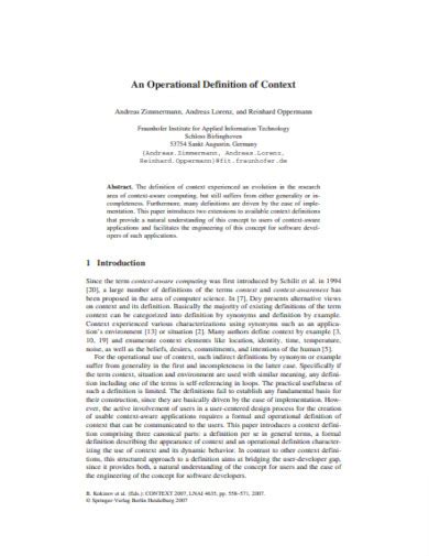 Image result for Operational Definition Format