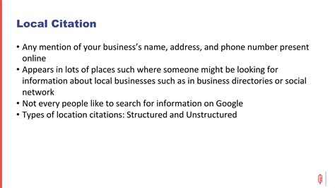Local seo citation building by Samreen | PPTX | Search | Internet