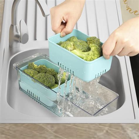 Buy Produce Saver, Beeptrum Stackable Food Storage Containers with ...