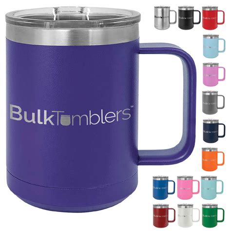 15 oz Stainless Steel Insulated Coffee Mug Personalized Laser Engraved ...