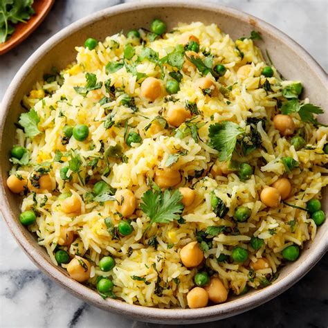 Chickpea and Green Pea Coconut Rice | Simple Tasty Recipes