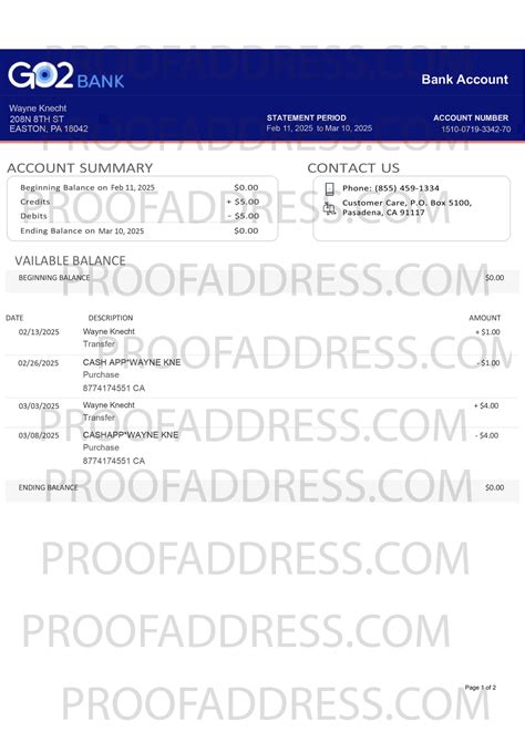 Order Editing utility bill GO2 Bank Instant Delivery Custom info