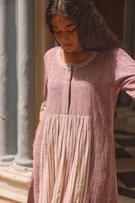 Violet Striped Panelled Dress – The Stitch Story