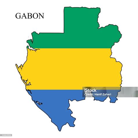 Ilustrasi Vektor Peta Gabon Ekonomi Global Negara Terkenal Afrika Tengah Afrika Ilustrasi Stok ...