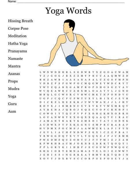 Common Yoga Terms Crossword - WordMint