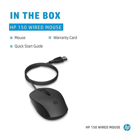 HP 240J6AA 150 Wired 1600 DPI Optical Mouse 3 Buttons Black - TPSTech ...