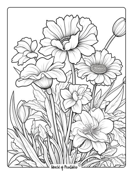 Flower Free Printable Printable Coloring Pages - Printable Sight Words List