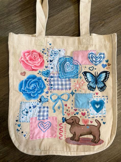 custom tote bag commission | Decorated tote bags, Canvas bag diy, Diy ...