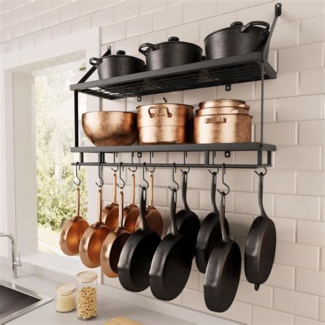 Buy KES 30-Inch Kitchen Pan Pot Rack Wall Mounted Hanging Storage ...