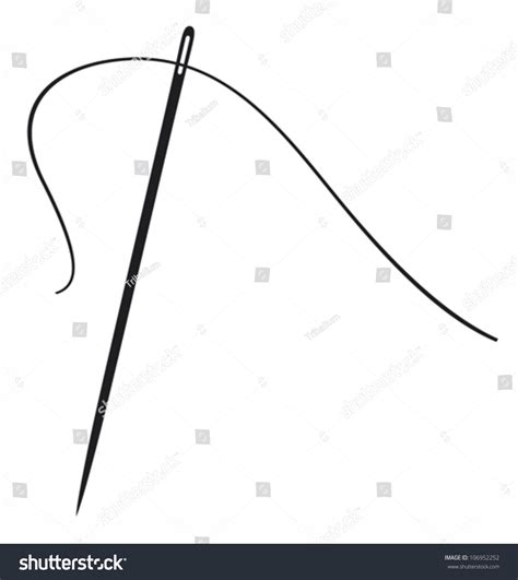 Vector Illustration Sewing Needle Thread Stock Vector (Royalty Free) 106952252