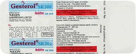 Gesterol Sr 300 MG Tablet (10): Uses, Side Effects, Price & Dosage ...