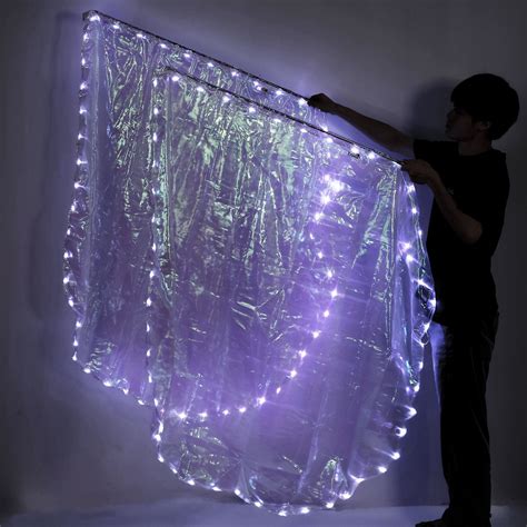 LED Praise Dance Flag Worship Flag with Adjustable Poles Semi Circle ...