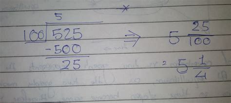 write 5.25 as a mixed number - Brainly.in