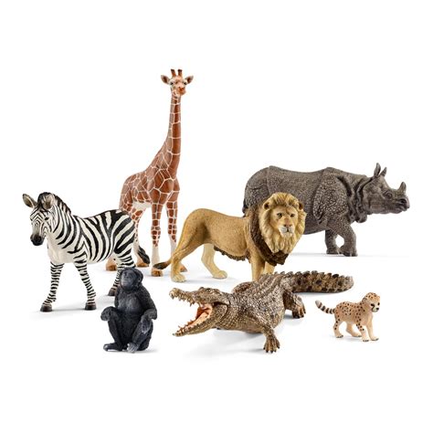 Buy SchleichAnimals Wild Life Safari Animals Figures 7-Piece Animal ...