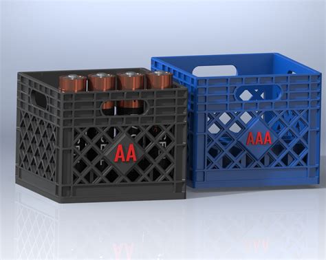 Milk Crate Battery Holders for AA & AAA Batteries w/ 2-Color Printed Labels! von oriddlero ...