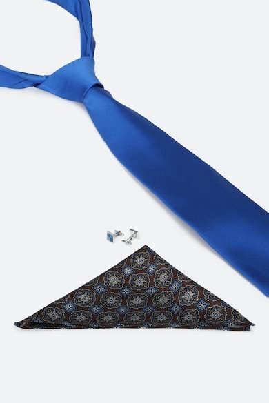 Buy Men Blue Solid Tie Pocket Square And Cufflink Online - 712500 ...