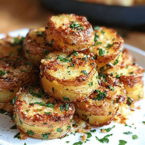 Roasted Garlic Parmesan Potatoes - Amazing Crispy Recipe