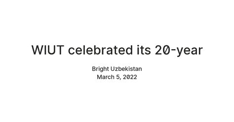 WIUT celebrated its 20th anniversary — Teletype