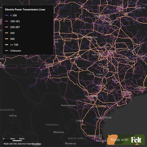 US Electric Power Transmission Lines in Texas