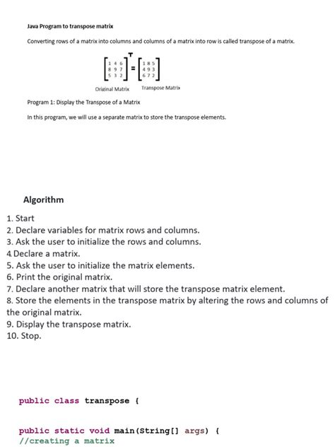 Image result for Transpose Matrix