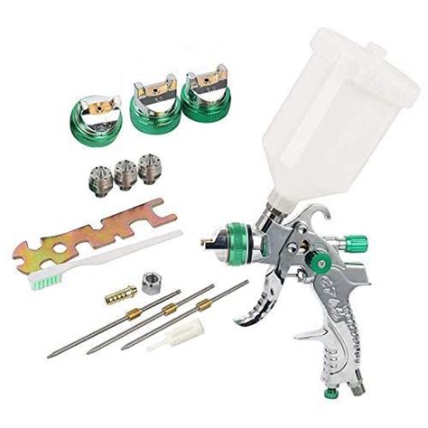 YaeTek HVLP Gravity Feed Air Spray Gun 3 Nozzles 1.4mm 1.7mm 2.0mm ...